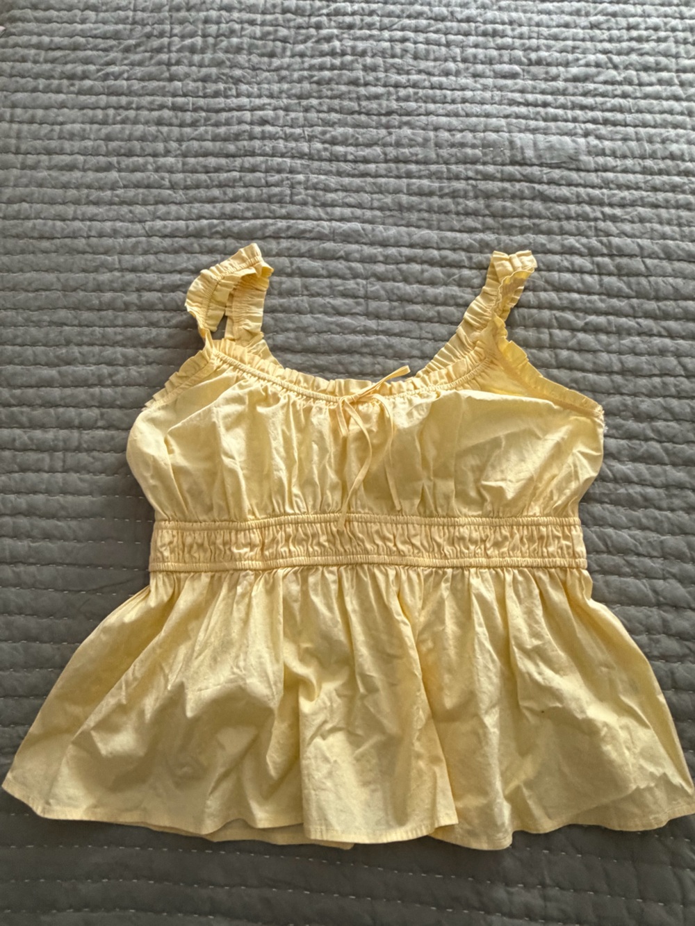 LC Lauren Conrad Pale Yellow Ruffled Strap Dress